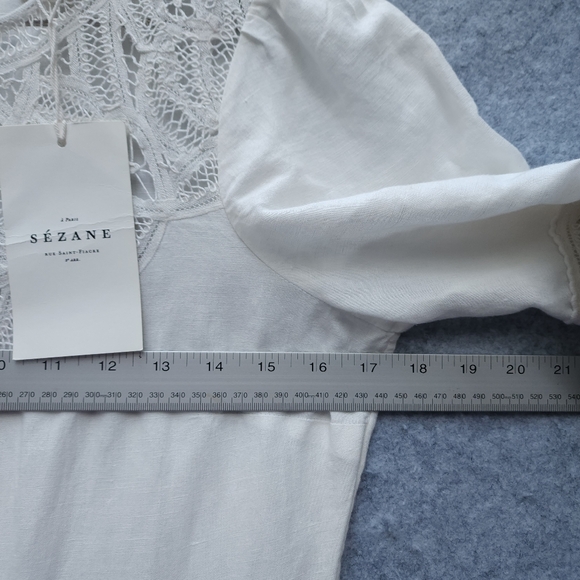 Sezane Ursula Crochet Midi Dress In Ecru - Picture 10 of 12